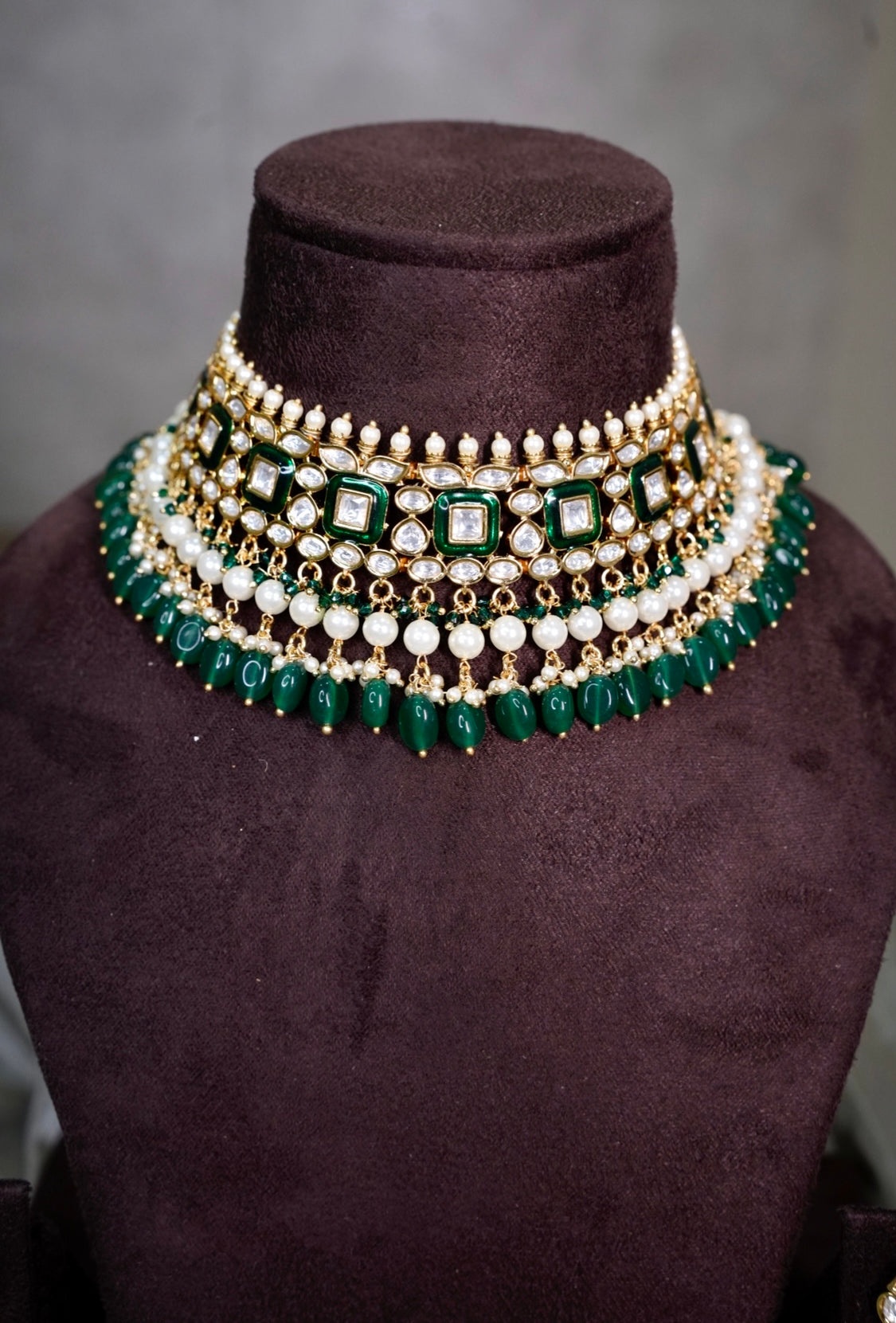 Kundan Pearl dangler Necklace