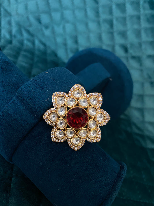 Star kundan ring