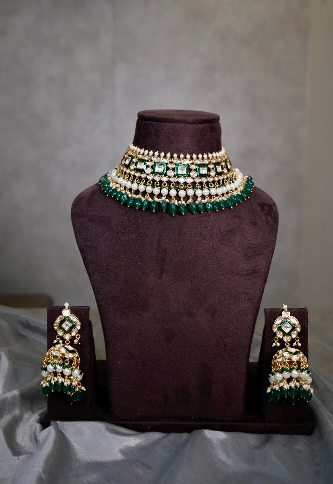 Kundan Pearl dangler Necklace