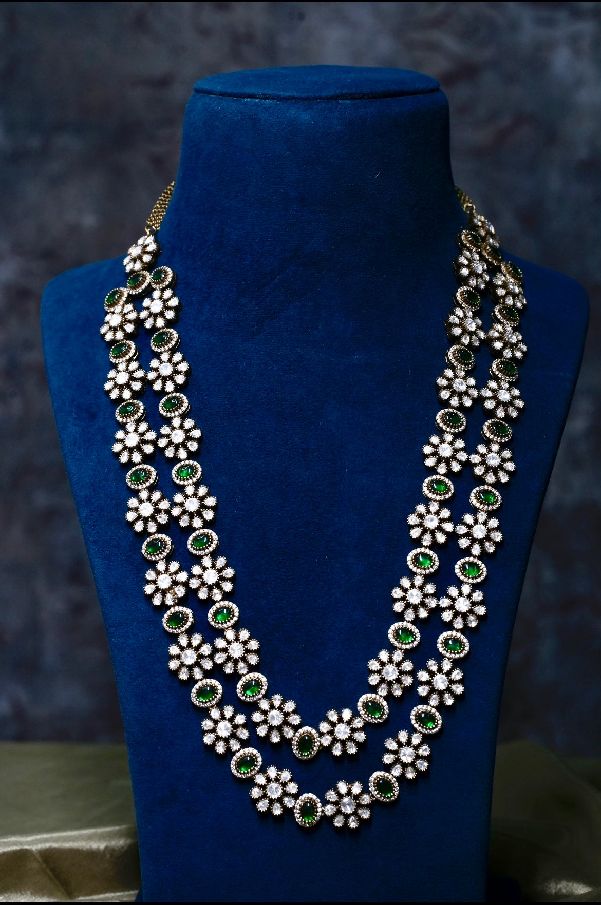 Long Kundan double line Necklace