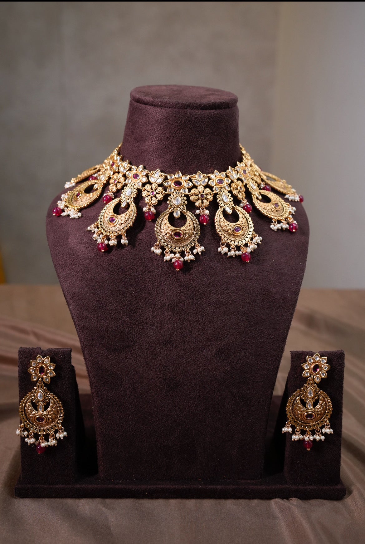 Kundan chandbali necklace