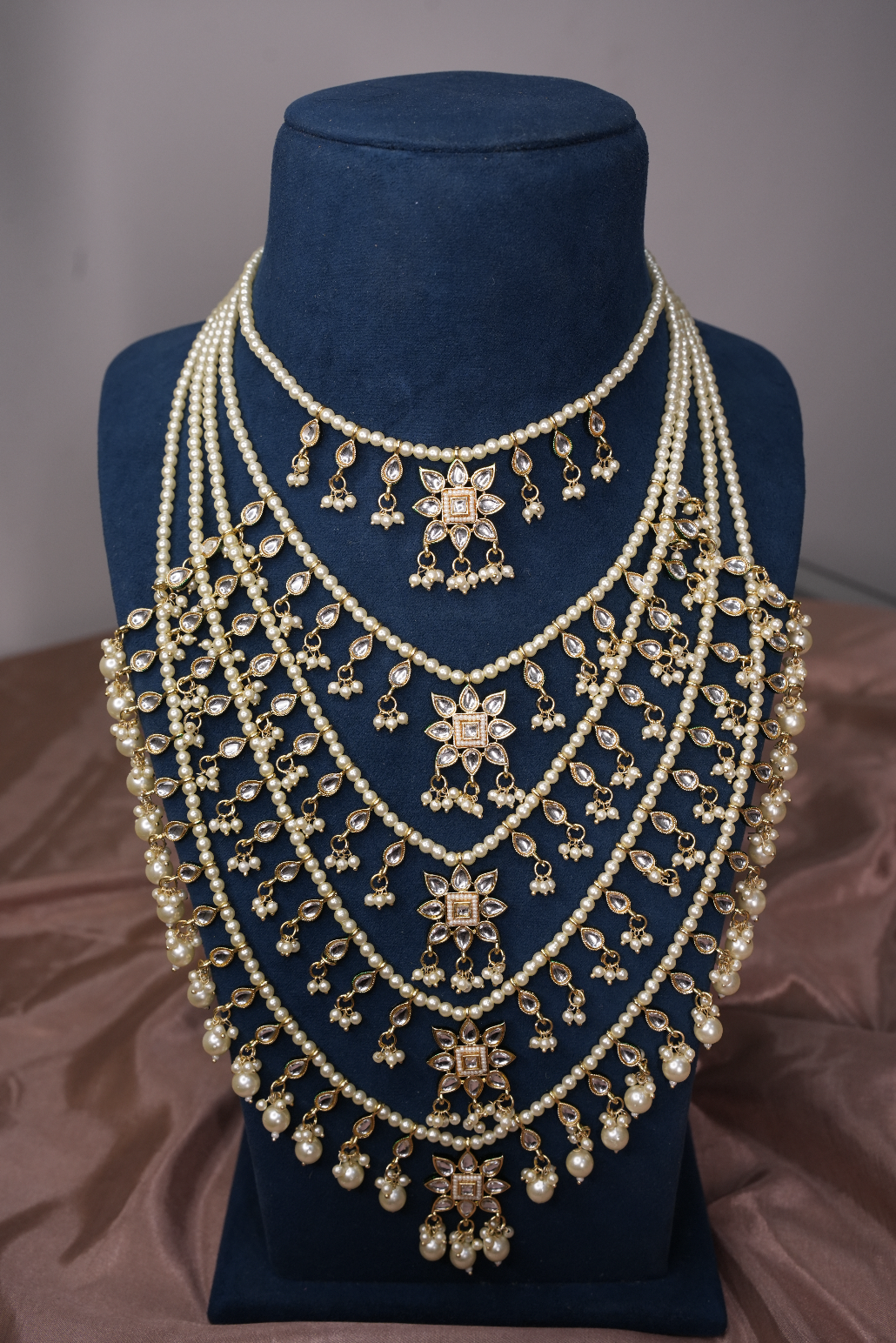 Layered Moti kundan set