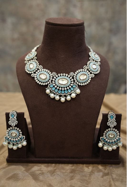 Diamond kundan Pearl Majestic Harmony Necklace set