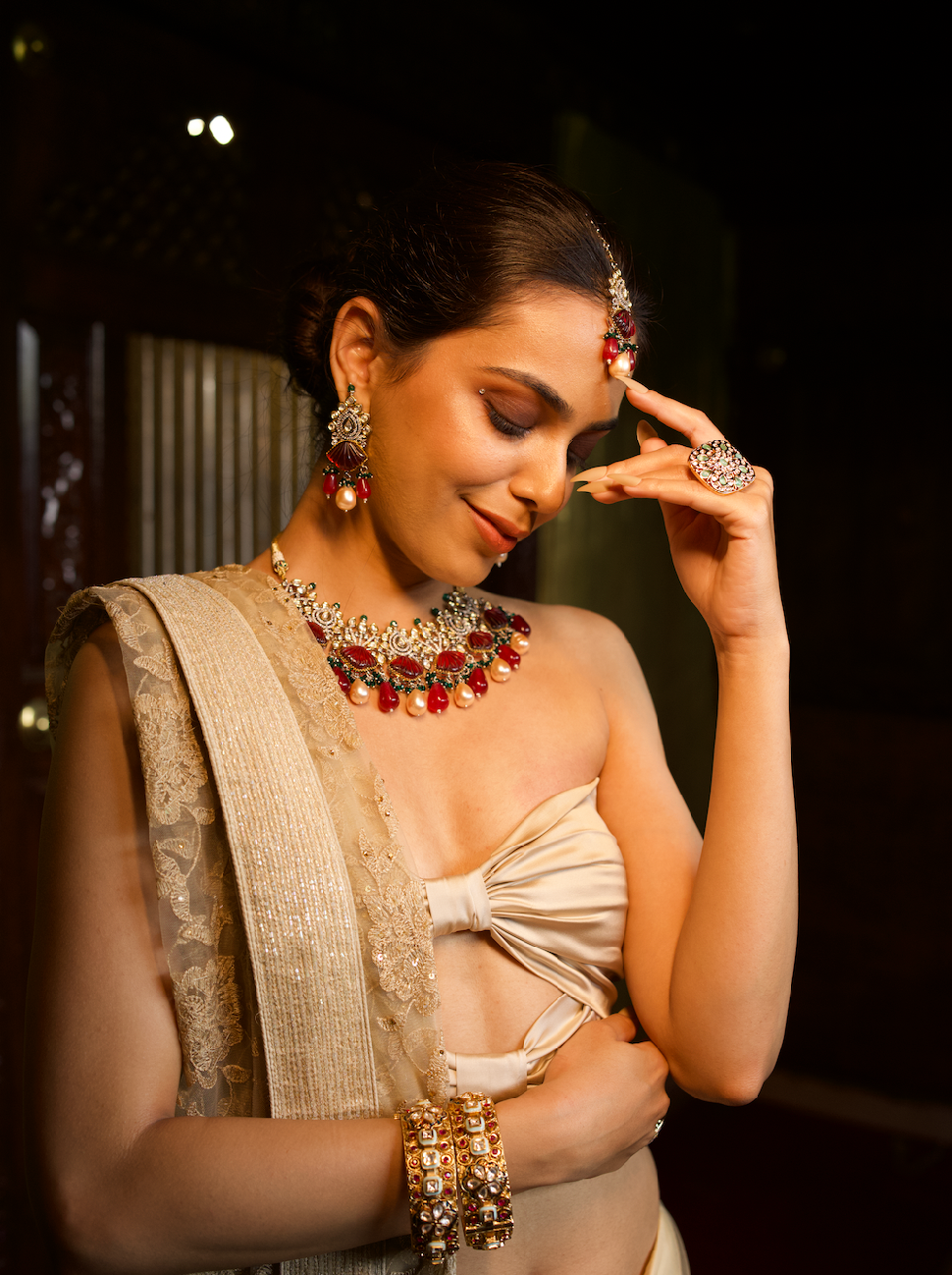 Shell ruby kundan Necklace