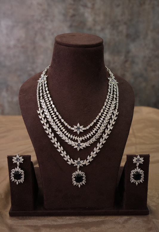 Multi layer American diamond Necklace