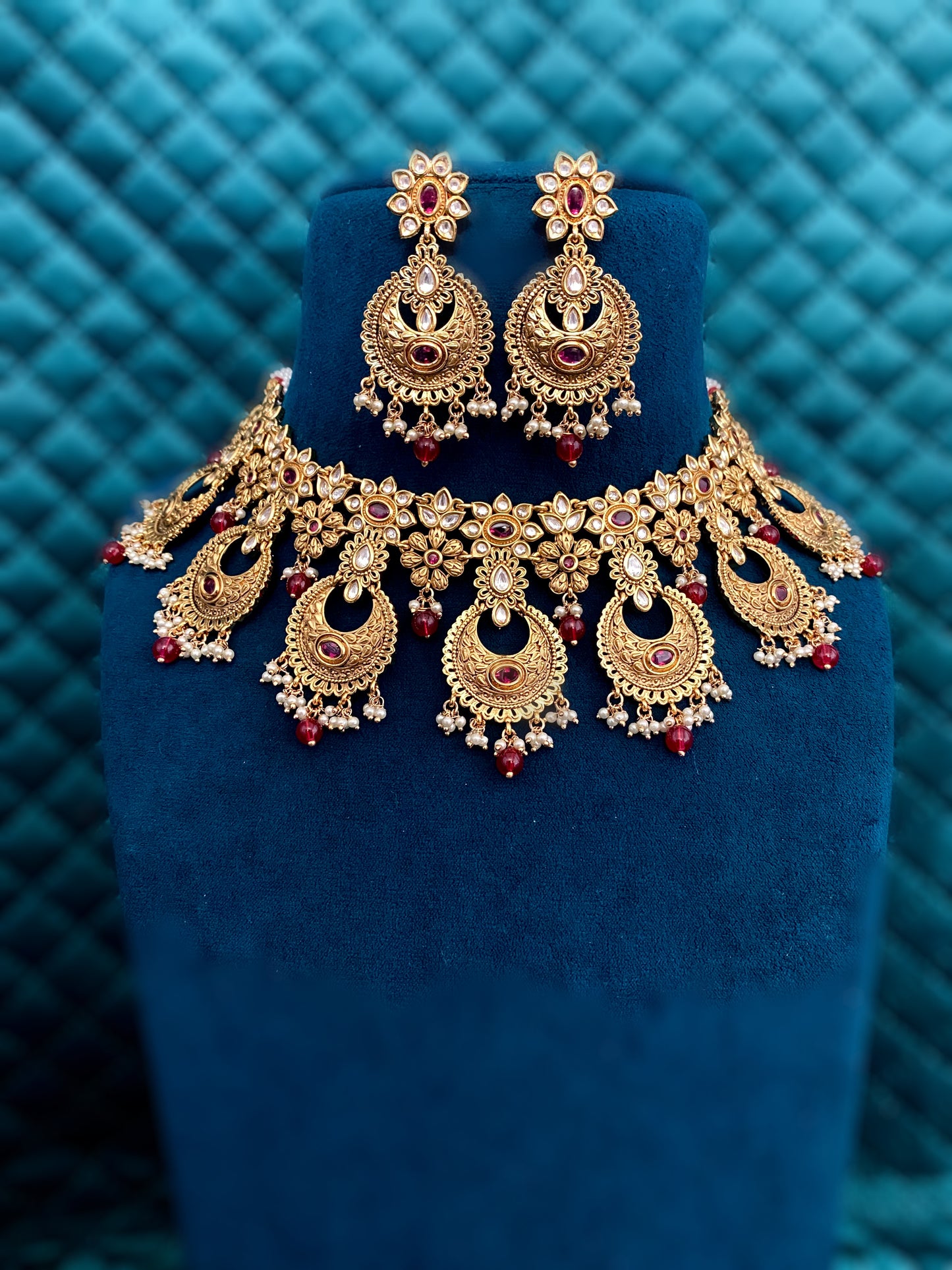 Kundan chandbali necklace