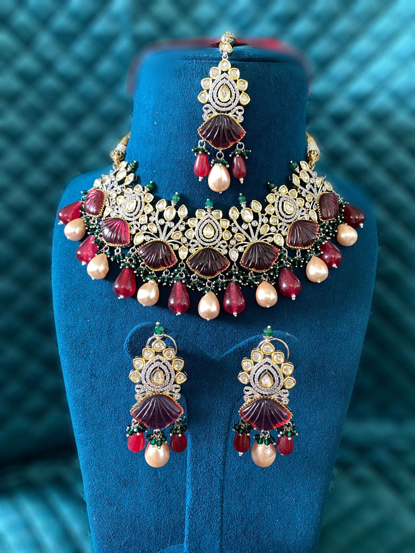 Shell ruby kundan Necklace