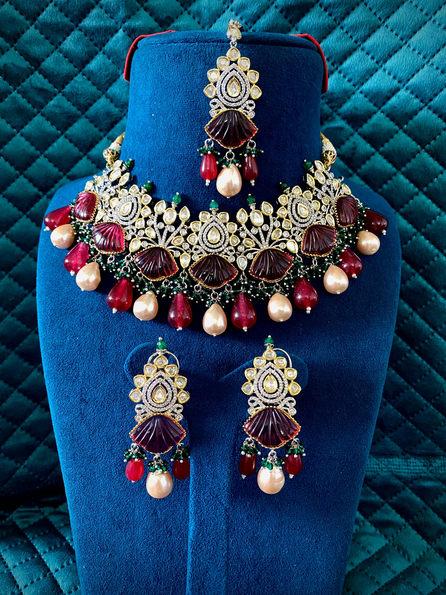 Shell ruby kundan Necklace