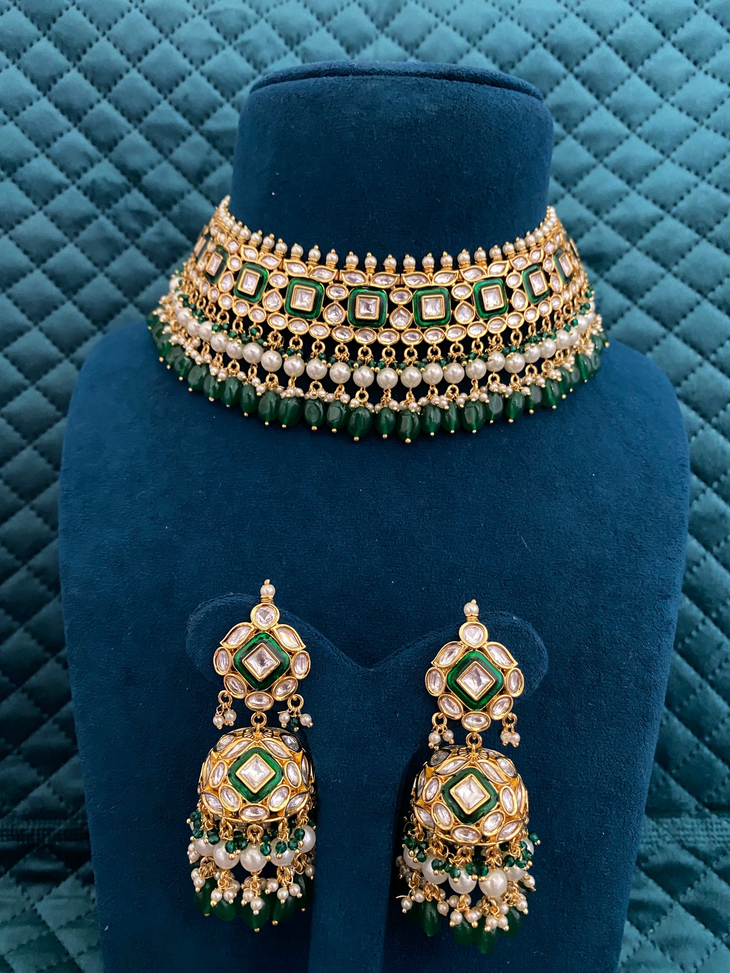 Kundan Pearl dangler Necklace